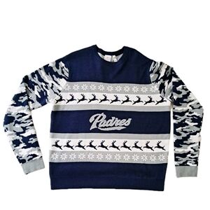 Forever Collectibles Navy and Gray Reindeer Sweater